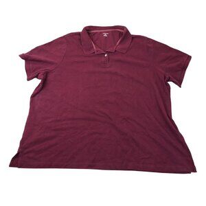 Lands End Mens Polo Shirt Size 4X Burgundy Short Sleeve Classic Casual Travel